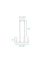 8 Light Square Crystal Dianyi LED Chandelier // Silver  Warm Home View