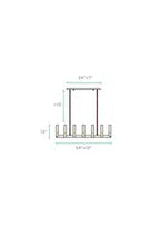 12 Light Rectangular Crystal Dianyi LED Chandelier // Silver  Warm Home View