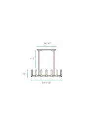 12 Light Rectangular Crystal Dianyi LED Chandelier // Silver  Warm Home View