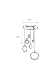 Hong Kong LED Circular Chandelier // Chrome  Warm Home View