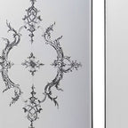 Set of Six Decorative Antiqued Glass Black Metal Framed Mirror Set  Warm Home View