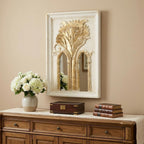 Set of Two 30" White and Gold Wood Framed Accent Mirrors  Warm Home View