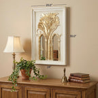 Set of Two 30" White and Gold Wood Framed Accent Mirrors  Warm Home View