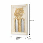 Set of Two 30" White and Gold Wood Framed Accent Mirrors  Warm Home View
