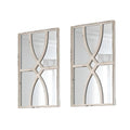 Set of Two White Wood Framed Accent Mirror  Warm Home View