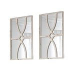Set of Two White Wood Framed Accent Mirror  Warm Home View