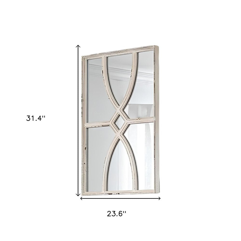 Set of Two White Wood Framed Accent Mirror  Warm Home View