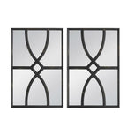 Set of Two Black Wood Framed Accent Mirror  Warm Home View