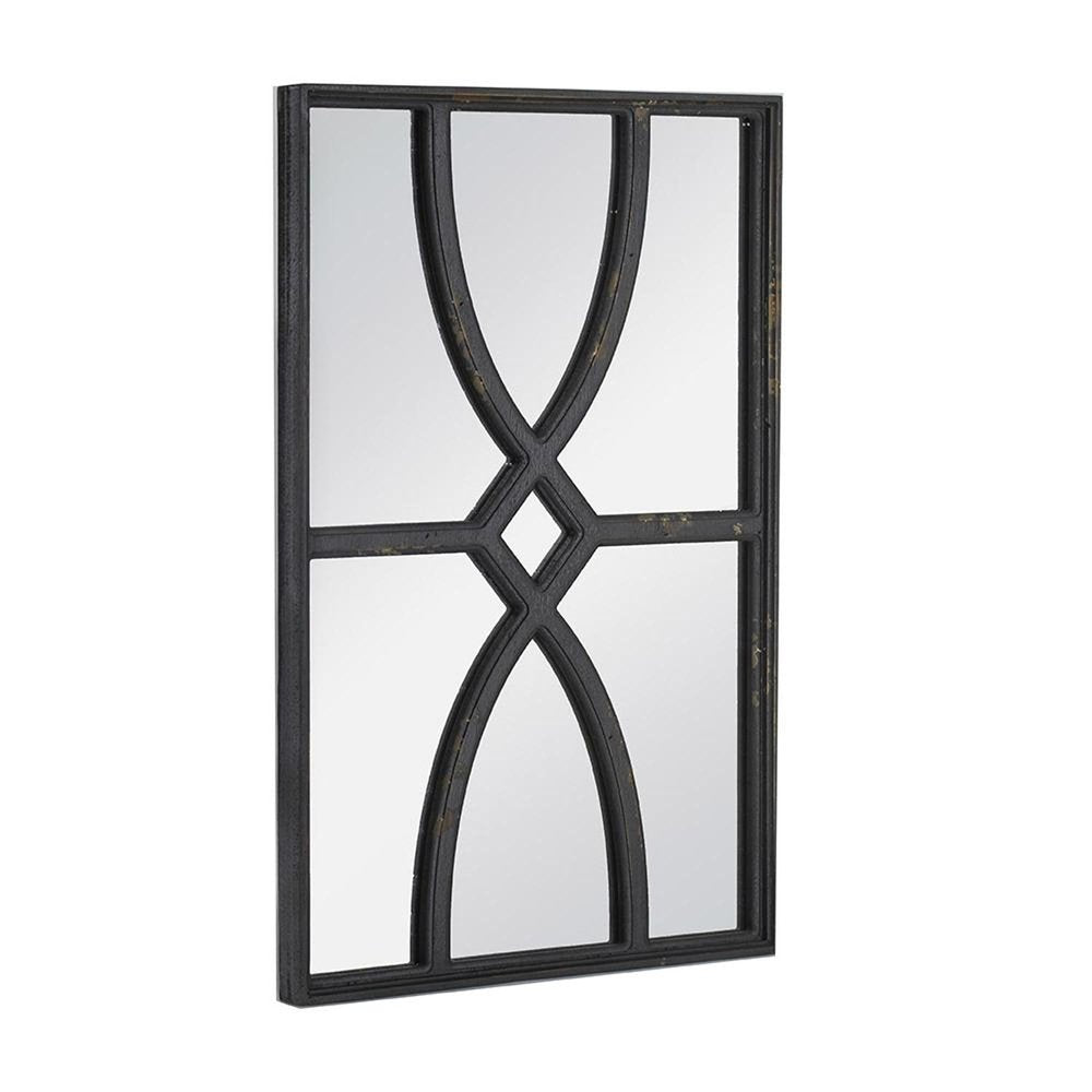 Set of Two Black Wood Framed Accent Mirror  Warm Home View