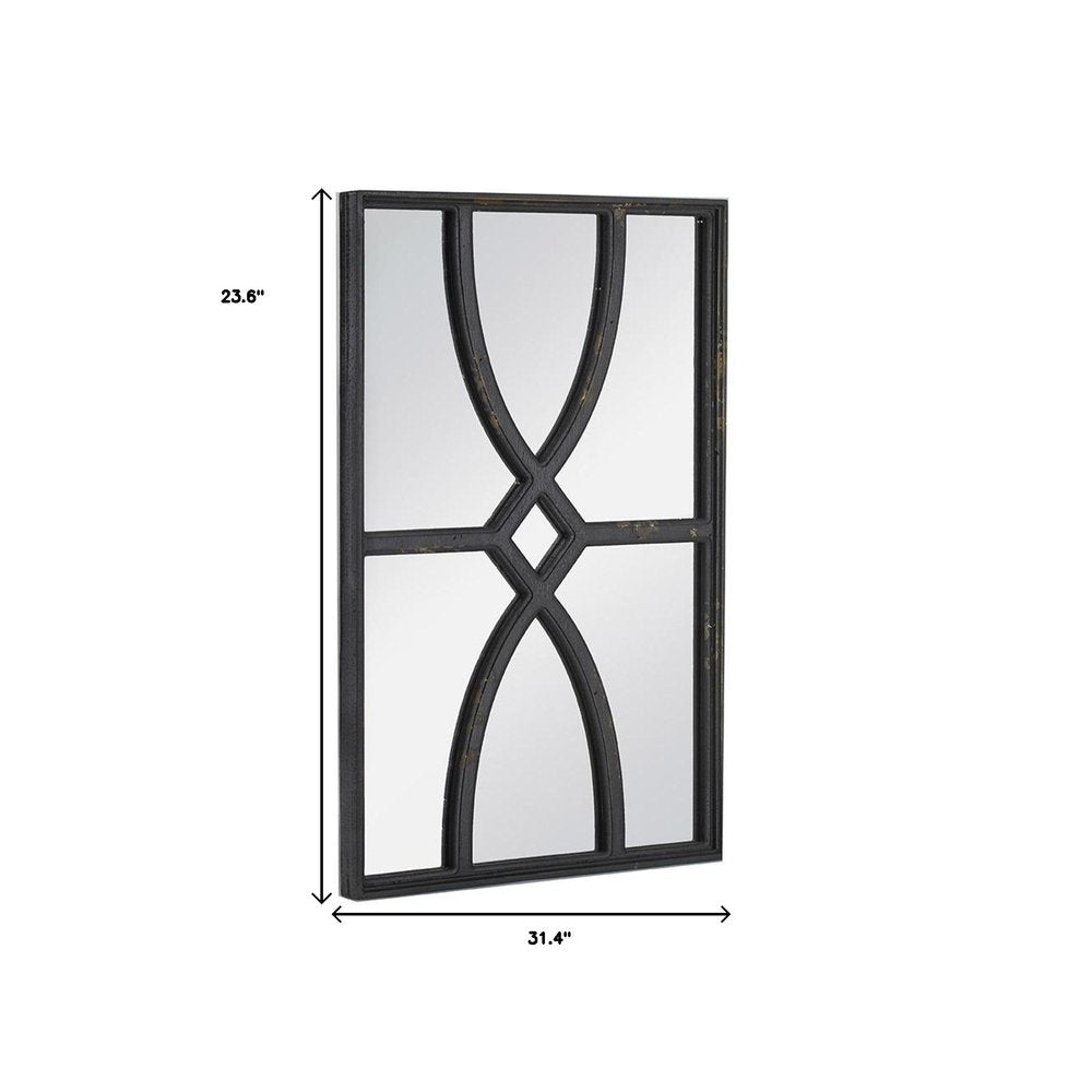 Set of Two Black Wood Framed Accent Mirror  Warm Home View