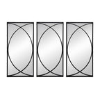 Set of Three Black Iron Framed Accent Mirror  Warm Home View