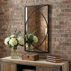Set of Three Black Iron Framed Accent Mirror  Warm Home View
