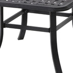 24" Black Square Metal Outdoor Bistro Table with Umbrella Hole  Warm Home View