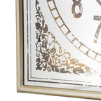 32" Square Gold and Silver Wood and Mirror Analog Exposed Gear Wall Clock  Warm Home View