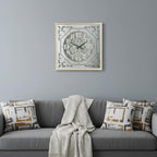 24" Square Gold and Silver Wood and Mirror Exposed Gear Wall Clock  Warm Home View