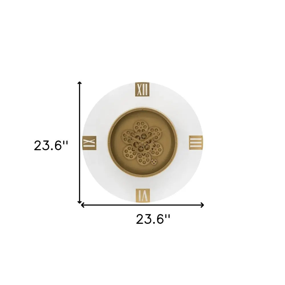 24" Circle Gold Acrylic Analog Wall Clock  Warm Home View