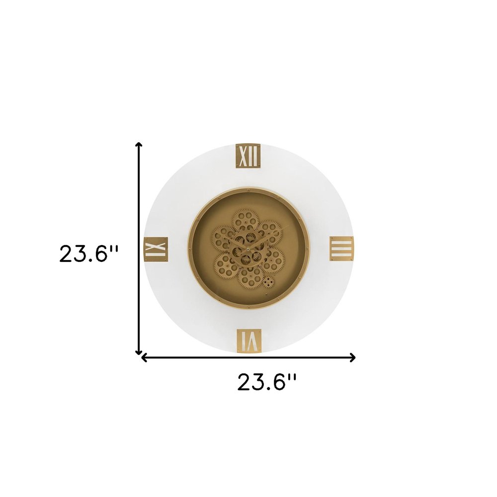 24" Circle Gold Acrylic Analog Wall Clock  Warm Home View