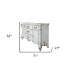 71" Pearl Solid and Manufactured Wood Five Drawer Triple Dresser  Warm Home View