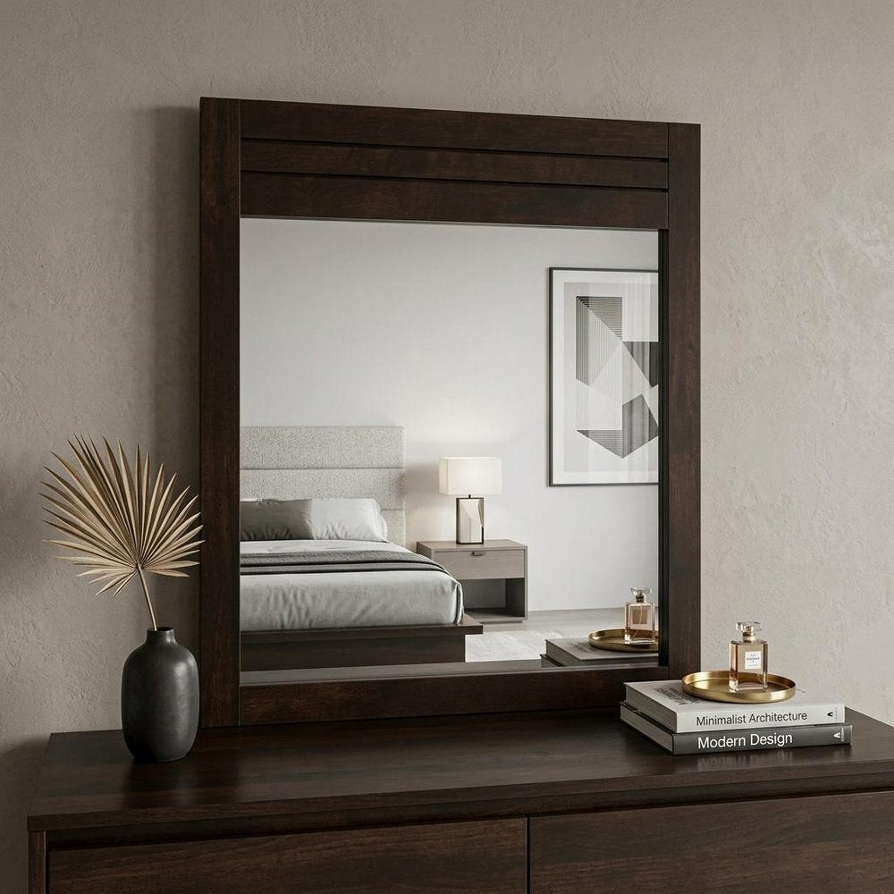 37" Mahogany Wood Framed Dresser Mirror  Warm Home View