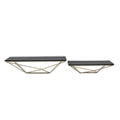 Set Of Two Black And Gold Wood And Metal Modern Wall Mounted Accent Shelves  Warm Home View