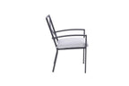 Dark Gray Aluminum Outdoor Stacking Dining Chairs with Light Gray Cushions - Set of 2  Warm Home View