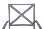 Dark Gray Aluminum Outdoor Stacking Dining Chairs with Light Gray Cushions - Set of 2  Warm Home View