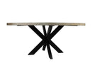 Seven Piece Gray and Black Round Solid Wood Dining Set with Six Chairs  Warm Home View
