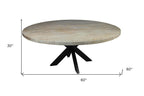 Seven Piece Gray and Black Round Solid Wood Dining Set with Six Chairs  Warm Home View