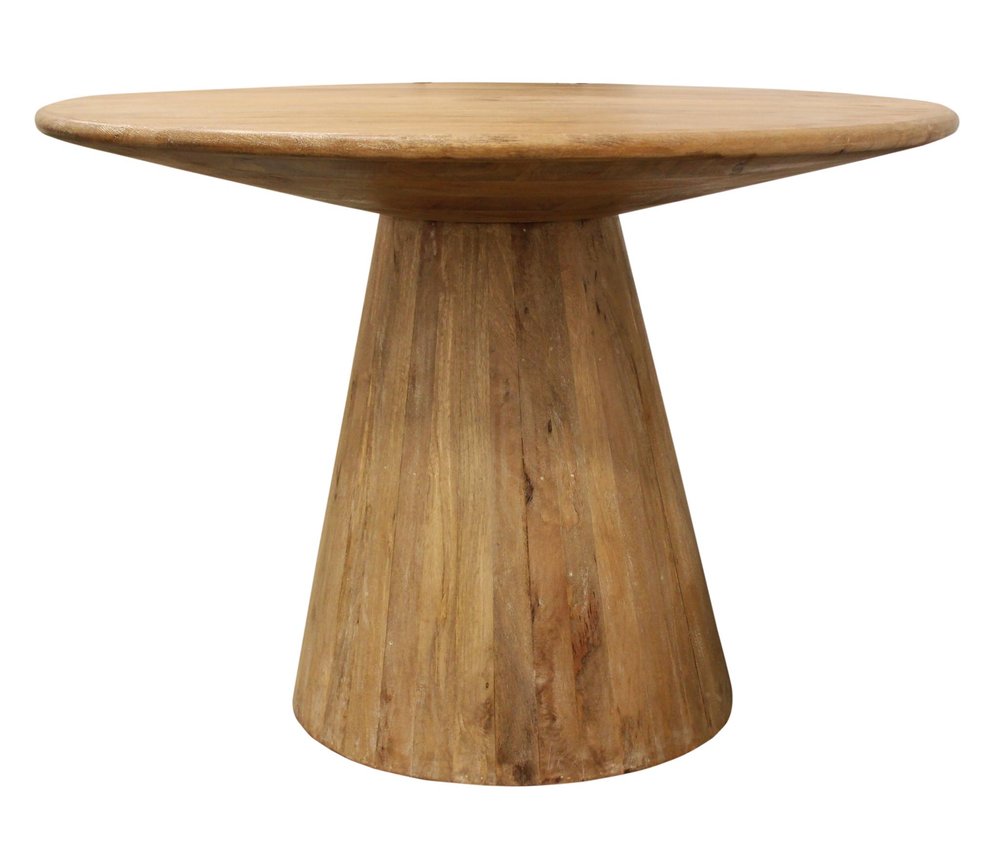 Five Piece Natural Round Solid Wood Dining Set with Four Chairs  Warm Home View