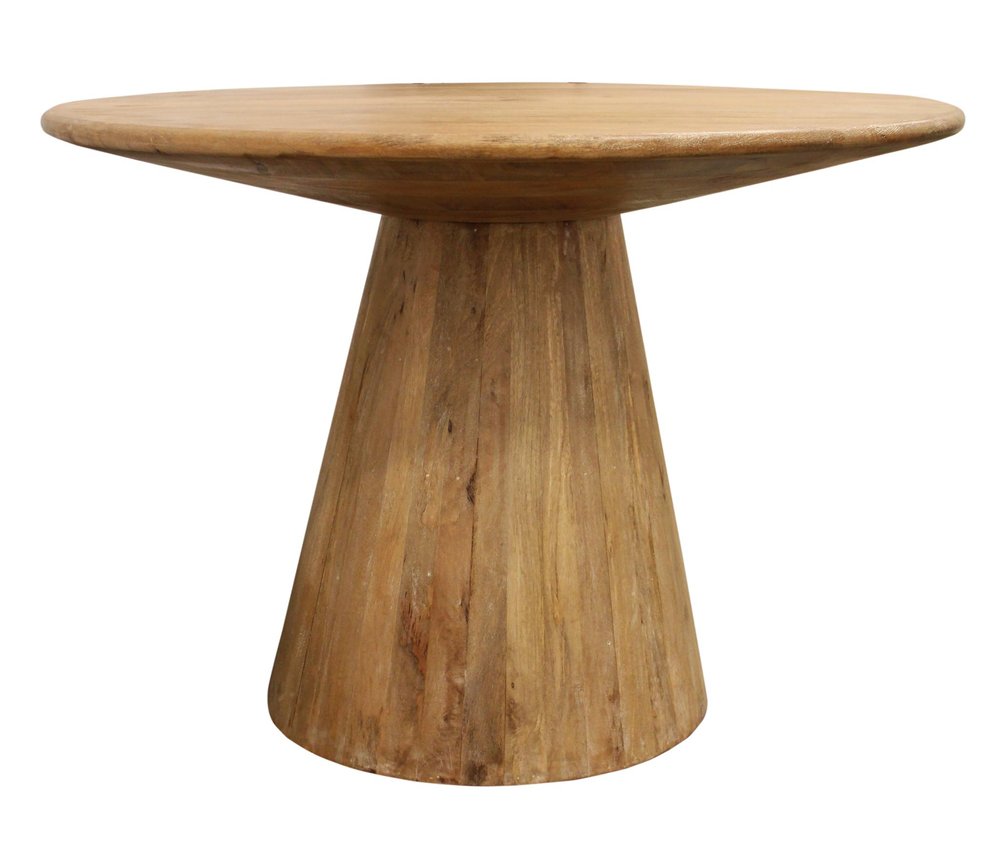 Five Piece Natural Round Solid Wood Dining Set with Four Chairs  Warm Home View