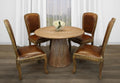 Five Piece Natural Round Solid Wood Dining Set with Four Chairs  Warm Home View