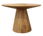 Five Piece Natural Round Solid Wood Dining Set with Four Chairs  Warm Home View