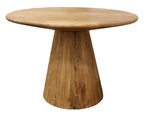 Five Piece Natural Round Solid Wood Dining Set with Four Chairs  Warm Home View