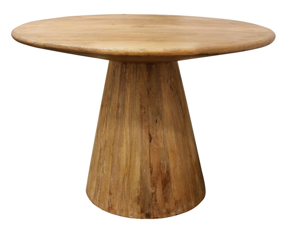 Five Piece Natural Round Solid Wood Dining Set with Four Chairs  Warm Home View