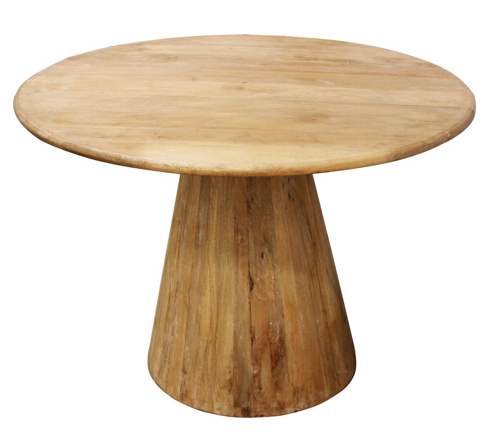 Five Piece Natural Round Solid Wood Dining Set with Four Chairs  Warm Home View