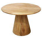 Five Piece Natural Round Solid Wood Dining Set with Four Chairs  Warm Home View