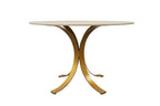 Five Piece Ivory and Gold Round Marble Dining Set with Four Chairs  Warm Home View