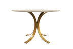 Five Piece Ivory and Gold Round Marble Dining Set with Four Chairs  Warm Home View