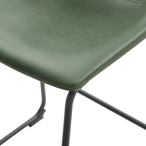 Set of 2 Industrial Brown Faux Leather Counter Stools with Powder-Coated Metal Base  Warm Home View