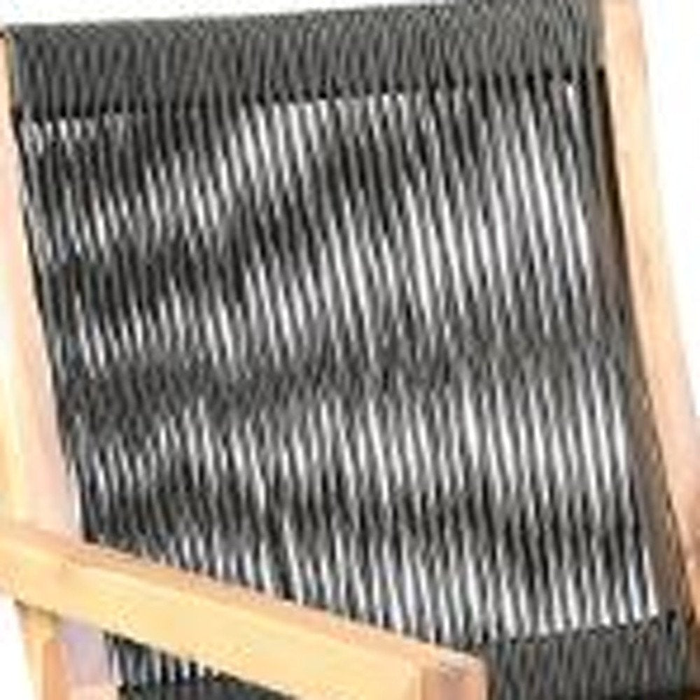 Set of Two 23" Charcoal and Natural Wood Solid Wood Outdoor Arm Chair  Warm Home View