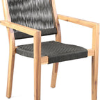 Set of Two 23" Charcoal and Natural Wood Solid Wood Outdoor Arm Chair  Warm Home View