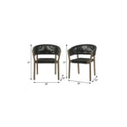 Black and Natural Wood Solid Wood Outdoor Dining Chairs - Eucalyptus - Set of 2  Warm Home View
