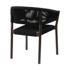 Set of Two 26" Black Solid Wood Outdoor Dining Chair  Warm Home View