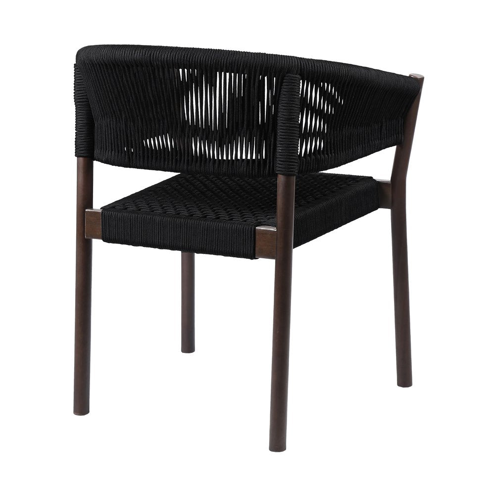 Set of Two 26" Black Solid Wood Outdoor Dining Chair  Warm Home View