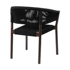 Black Solid Wood Outdoor Dining Chairs - Eucalyptus - Set of 2  Warm Home View