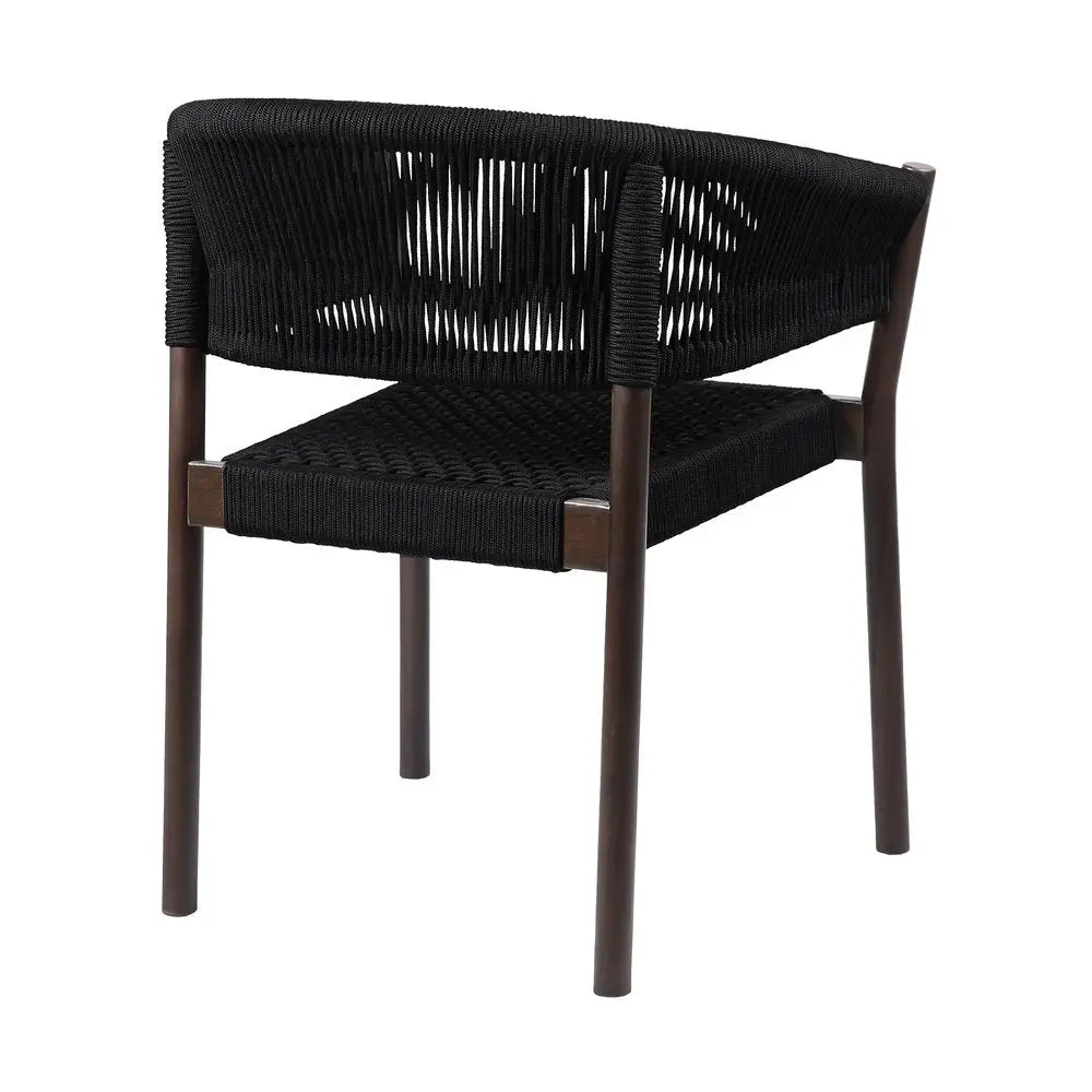 Black Solid Wood Outdoor Dining Chairs - Eucalyptus - Set of 2  Warm Home View