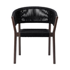 Set of Two 26" Black Solid Wood Outdoor Dining Chair  Warm Home View
