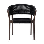 Black Solid Wood Outdoor Dining Chairs - Eucalyptus - Set of 2  Warm Home View