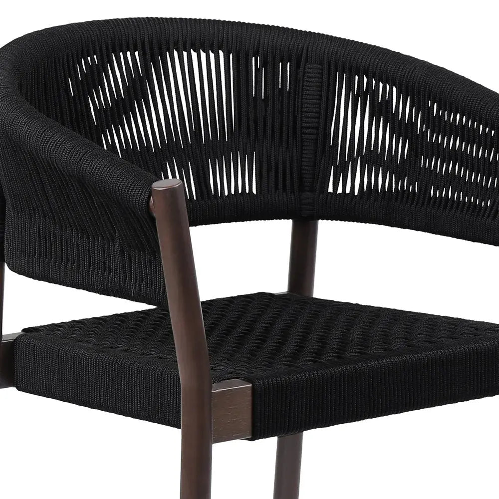 Black Solid Wood Outdoor Dining Chairs - Eucalyptus - Set of 2  Warm Home View