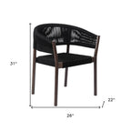Set of Two 26" Black Solid Wood Outdoor Dining Chair  Warm Home View